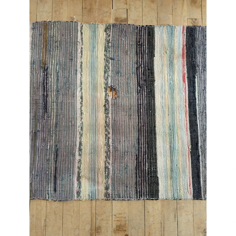 Antique Imported Swedish Hand‎ Made Rag Rug Runner (25.75